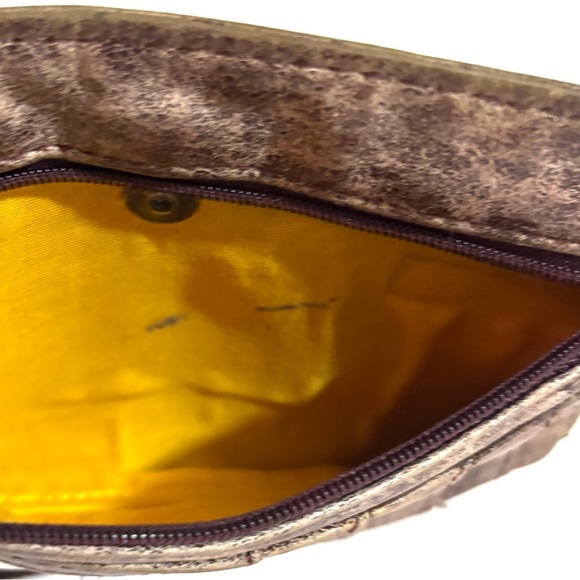 Latico Yellow and Brown clutch wallet bag - Picture 3 of 7